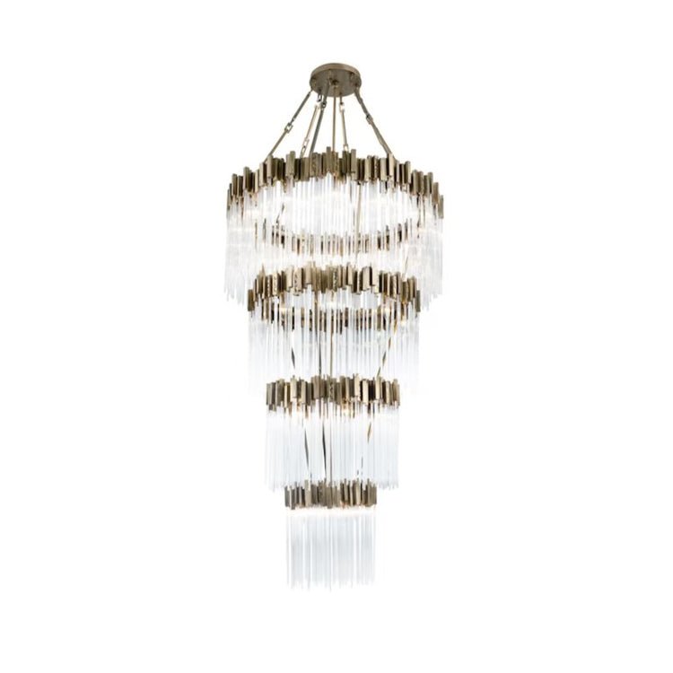 Large Elegant Multi-layers Glam Glass Chandelier for High-ceiling Staircase/Entryway/Living/meeting Room