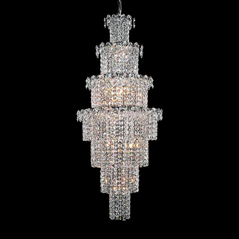 Large Multi-pieces Crystal Chandelier Stylish Ceiling Light Fixture For Foyer Living Room Staircase