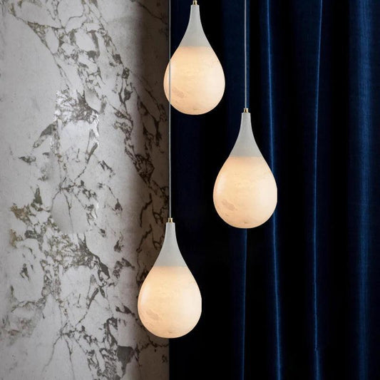 Larry Alabaster Rain Modern Pendant Light