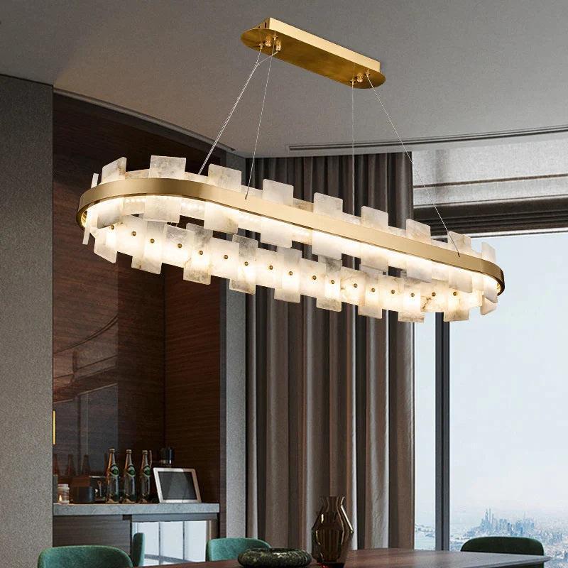 Larry Modern Oval Marble Island Chandelier