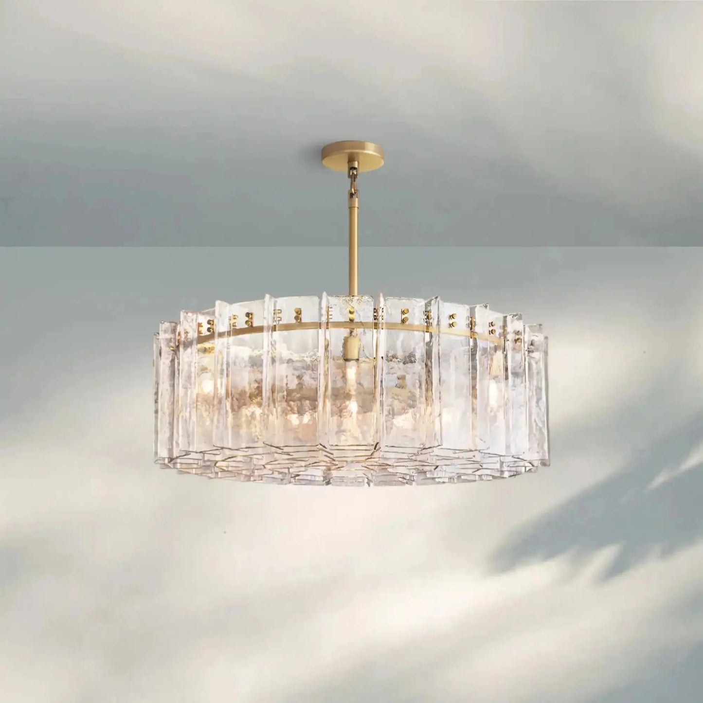 Lattic Smoke Glass Round Chandelier 36'' 48''