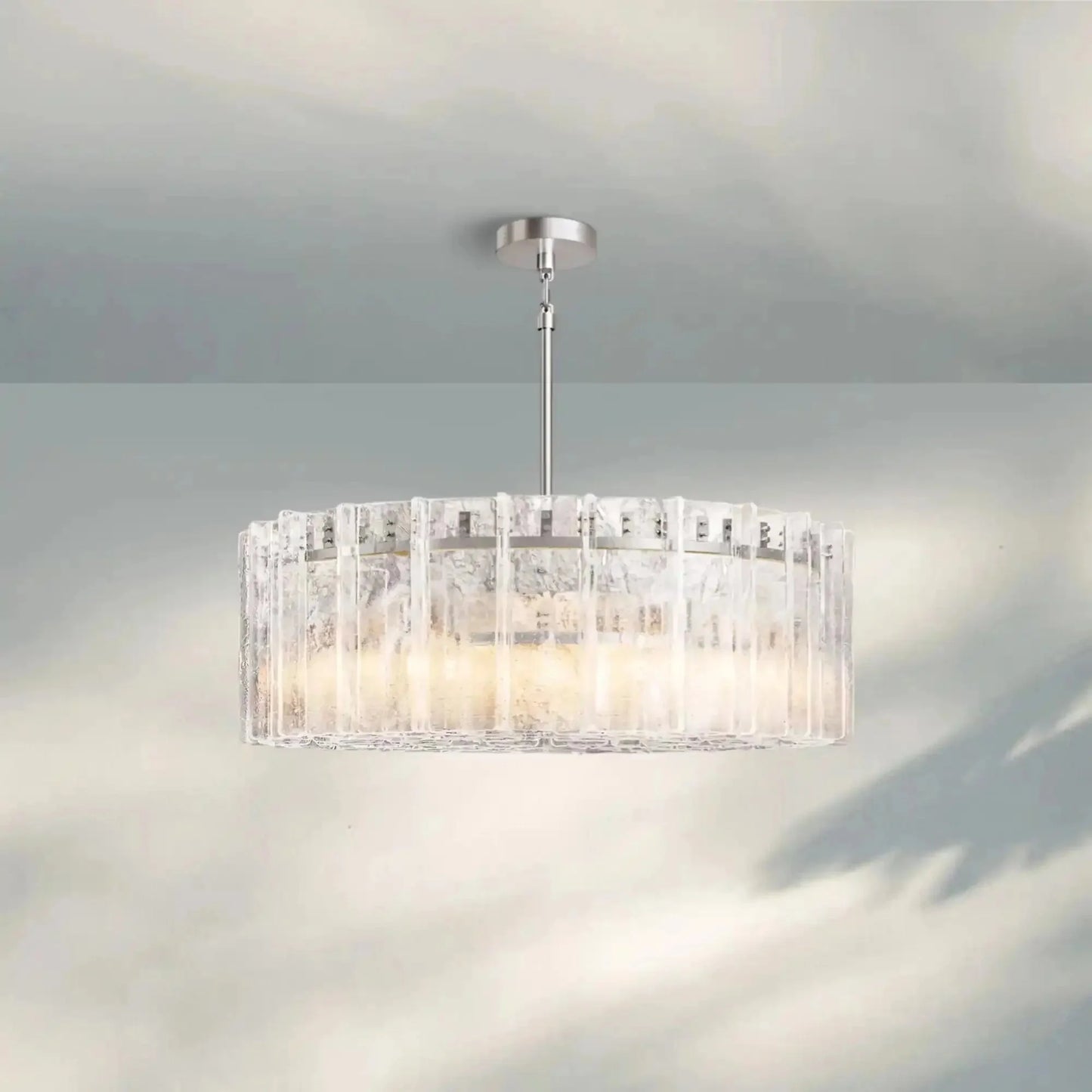 Lattic Smoke Glass Round Chandelier 36'' 48''