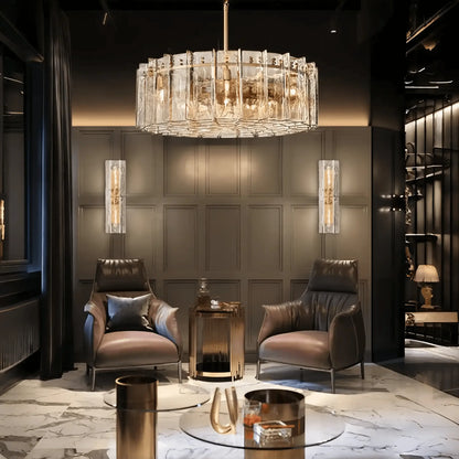 Lattic Smoke Glass Round Chandelier 36'' 48''
