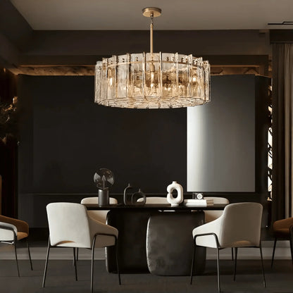 Lattic Smoke Glass Round Chandelier 36'' 48''