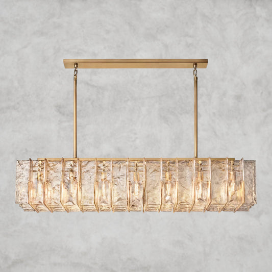Lattice Smoke Glass Linear Chandelier 49", 67"
