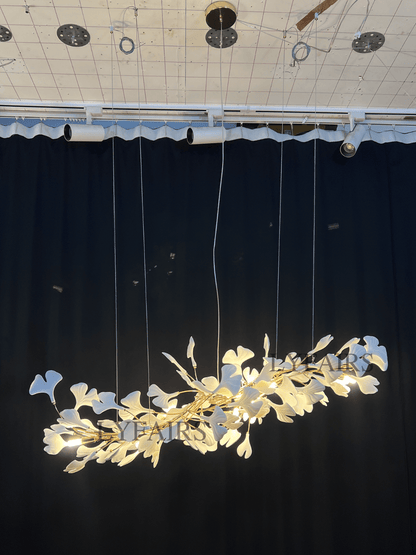 Linear Ginkgo Ceramic Chandelier for Dining Room/Kitchen Island
