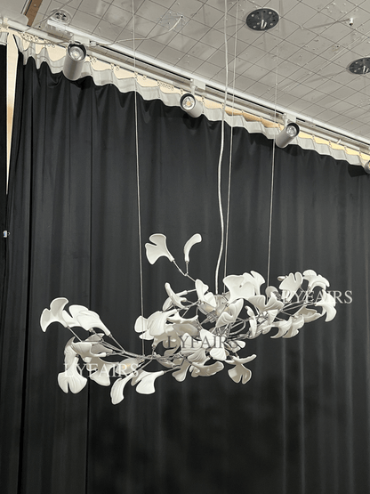 Linear Ginkgo Ceramic Chandelier for Dining Room/Kitchen Island