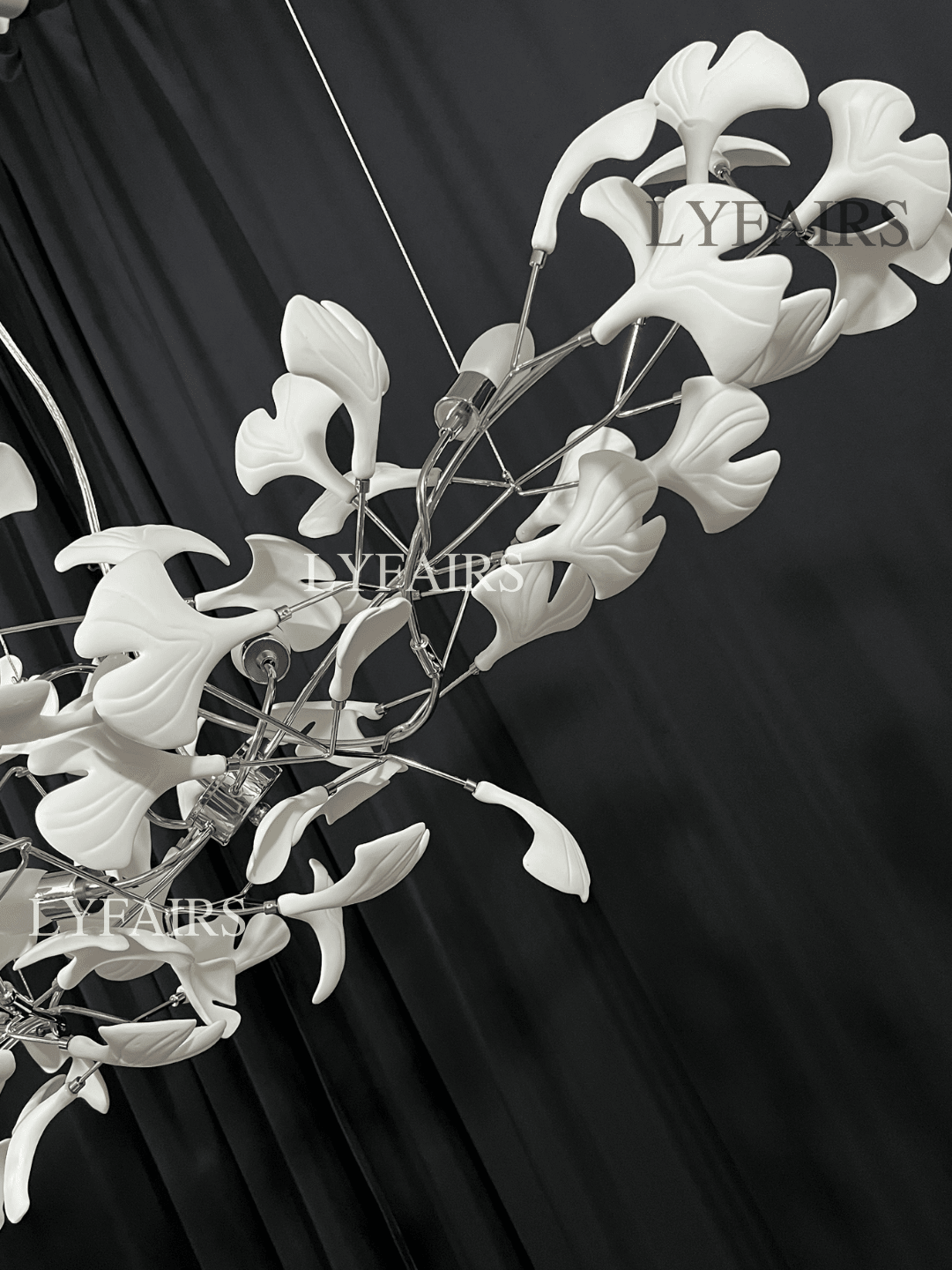 Linear Ginkgo Ceramic Chandelier for Dining Room/Kitchen Island