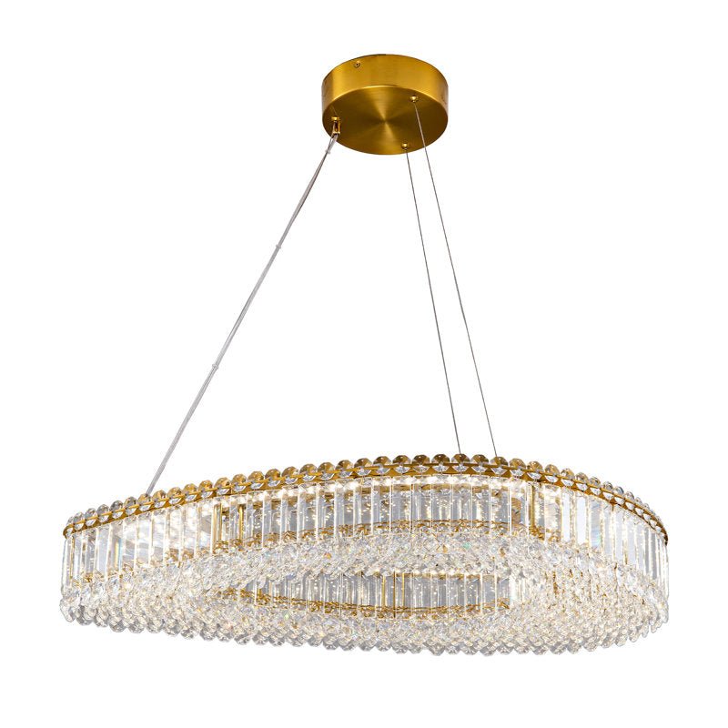 Lohan 31.5" Modern LED Crystal Chandelier for Dining Room, Kitchen Island, Living Room, Bedroom, Foyer
