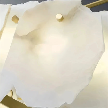 Luxury Alabaster Flakes Linear Chandelier Hanging Rod Light