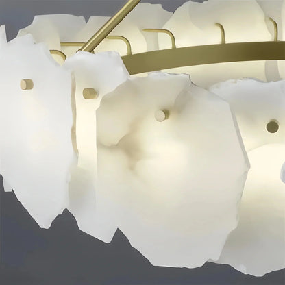 Luxury Alabaster Flakes Linear Chandelier Hanging Rod Light