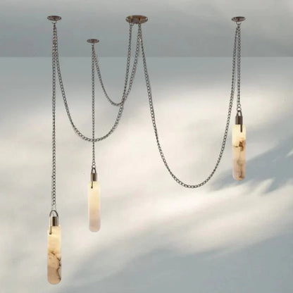 Luxury Alabaster Flint 3-Light LED Multi-Drop Pendant Light