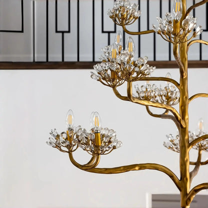 Luxury Branch Flower Chandelier in Gold for Living Room Staircase and Bedroom Lighting