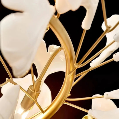 Luxury Ceramic Ginkgo Linear Chandelier