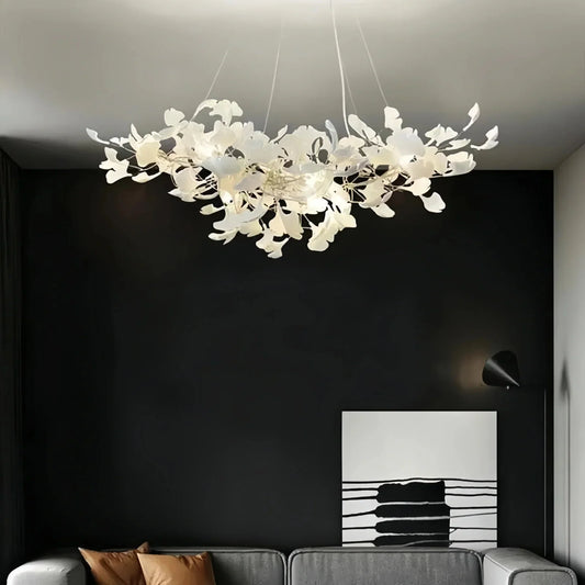 Luxury Ceramic Ginkgo Linear Chandelier