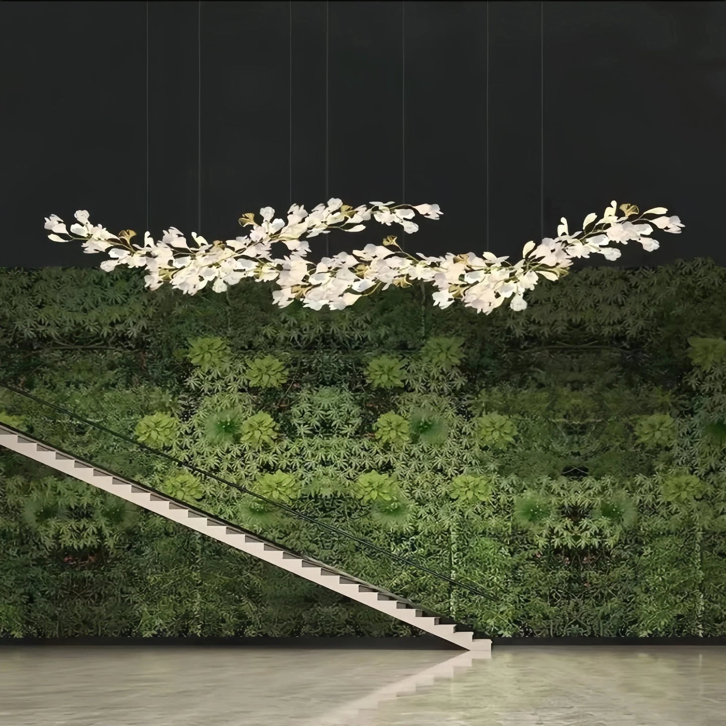 Luxury Ceramic Ginkgo Linear Chandelier