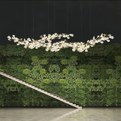 Luxury Ceramic Ginkgo Linear Chandelier