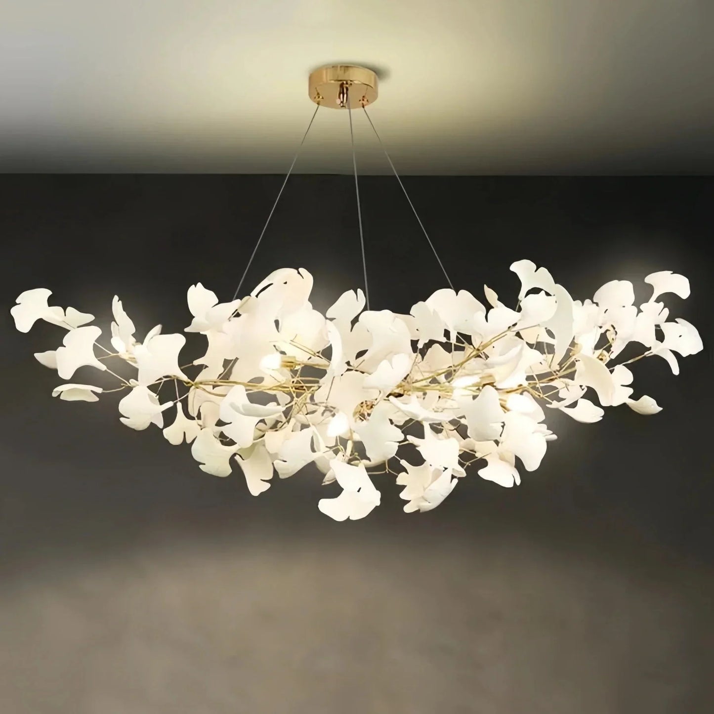Luxury Ceramic Ginkgo Linear Chandelier