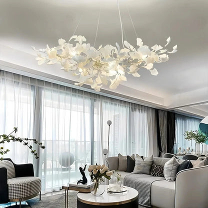 Luxury Ceramic Ginkgo Linear Chandelier
