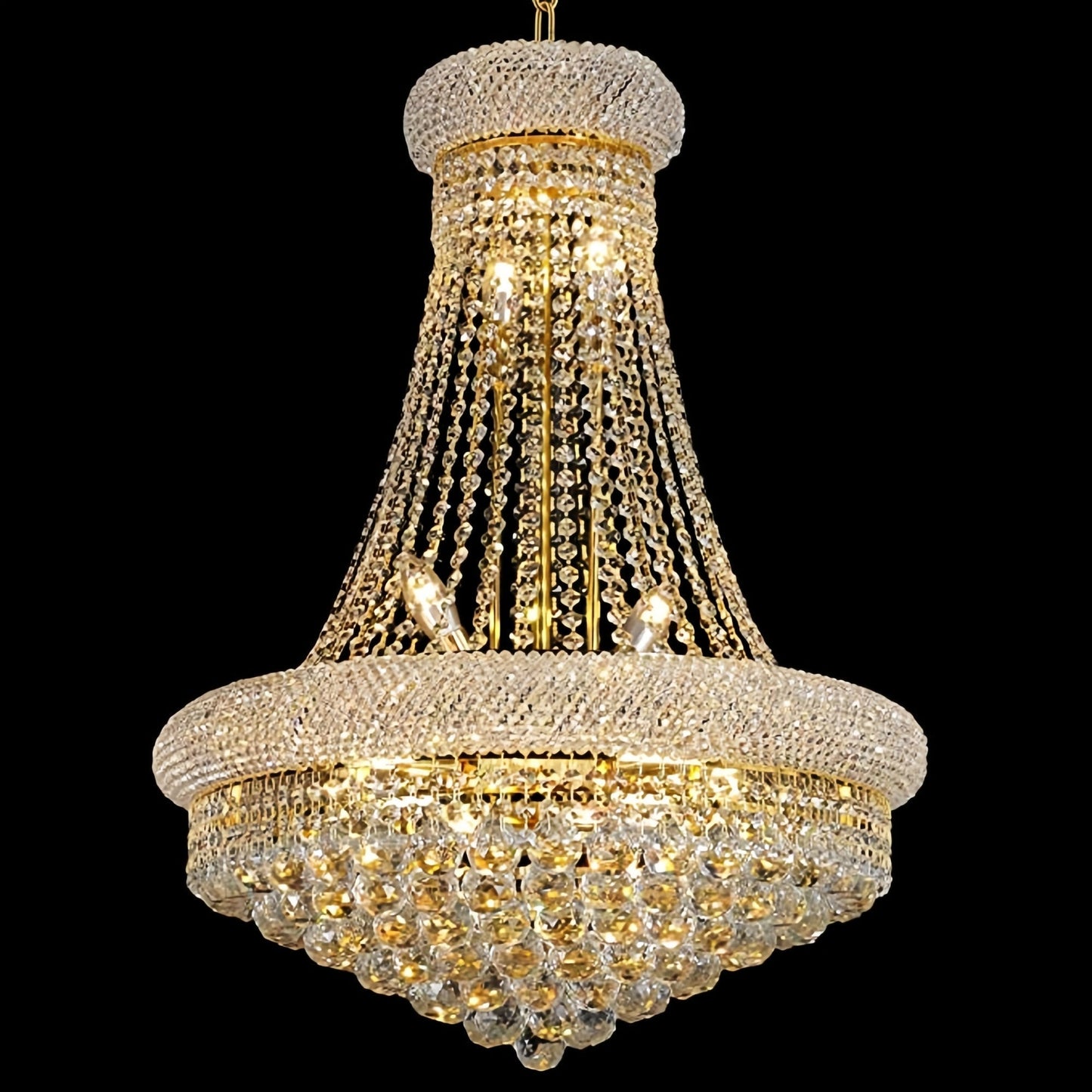 Luxury Empire Foyer K9 Crystal Chandelier Light Fixture In Gold/ Chrome Finish