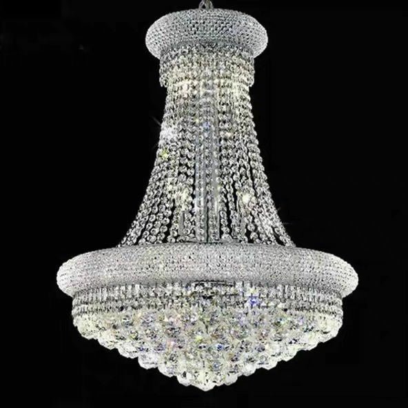 Luxury Empire Foyer K9 Crystal Chandelier Light Fixture In Gold/ Chrome Finish