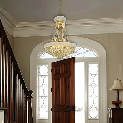 Luxury Empire Foyer K9 Crystal Chandelier Light Fixture In Gold/ Chrome Finish
