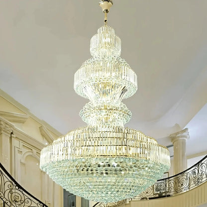 Luxury Extra Large Crystal Chandelier Round Ceiling Light Fixture for Foyer, Entryway & Entrance