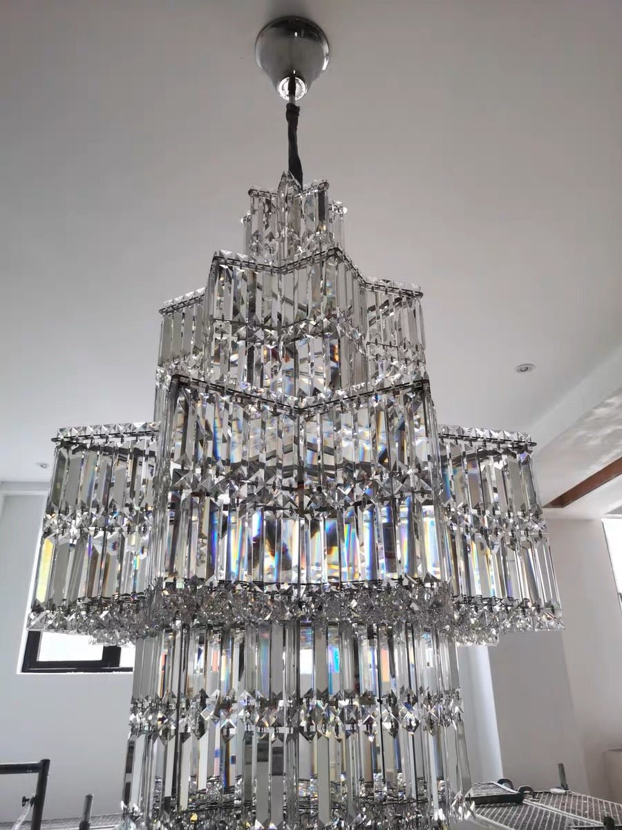 Luxury Extra Large Plaza Multi-Tier Crystal Chandelier For Hotel Hall / 2 Story Foyer / High Ceiling Living Room