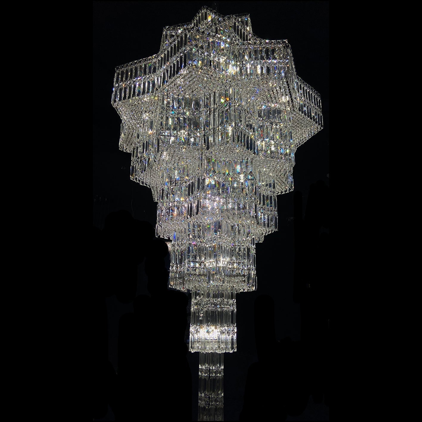 Luxury Extra Large Plaza Multi-Tier Crystal Chandelier For Hotel Hall / 2 Story Foyer / High Ceiling Living Room
