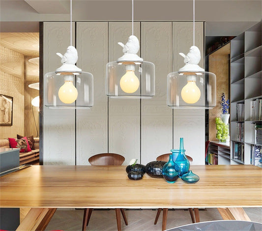 Luxury Glass Bird-Design Pendant Light