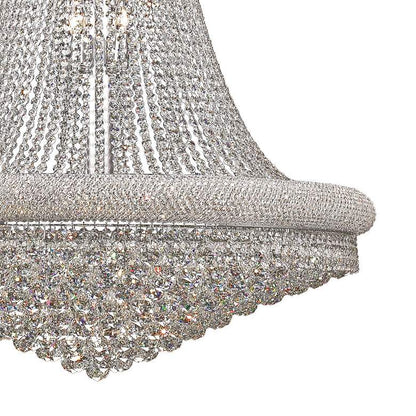 Luxury Modern Primo Wide Gold Crystal Chandelier for High Ceiling Foyer & Staircase