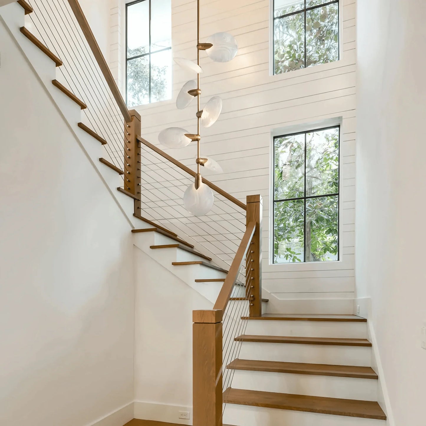 Lyla Pendant Modern Alabaster Pendant for Staircase Foyer