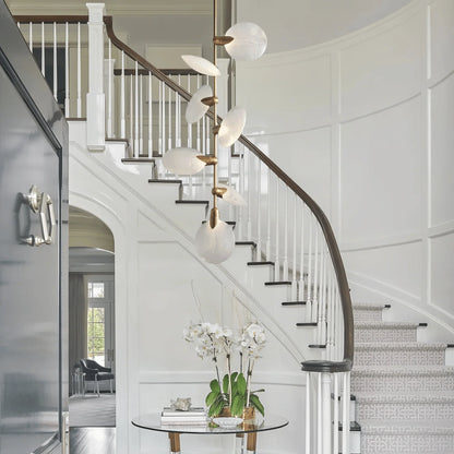 Lyla Pendant Modern Alabaster Pendant for Staircase Foyer