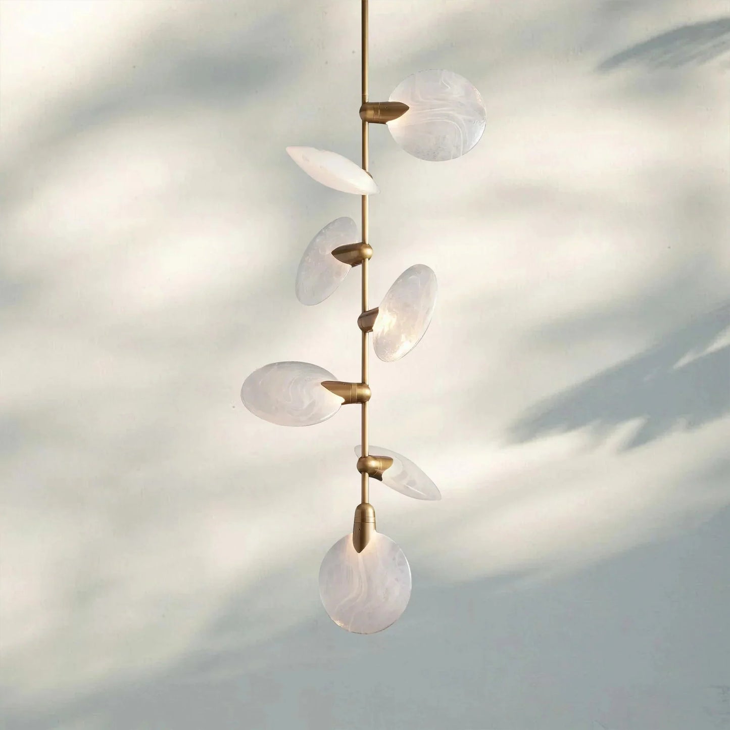 Lyla Pendant Modern Alabaster Pendant for Staircase Foyer