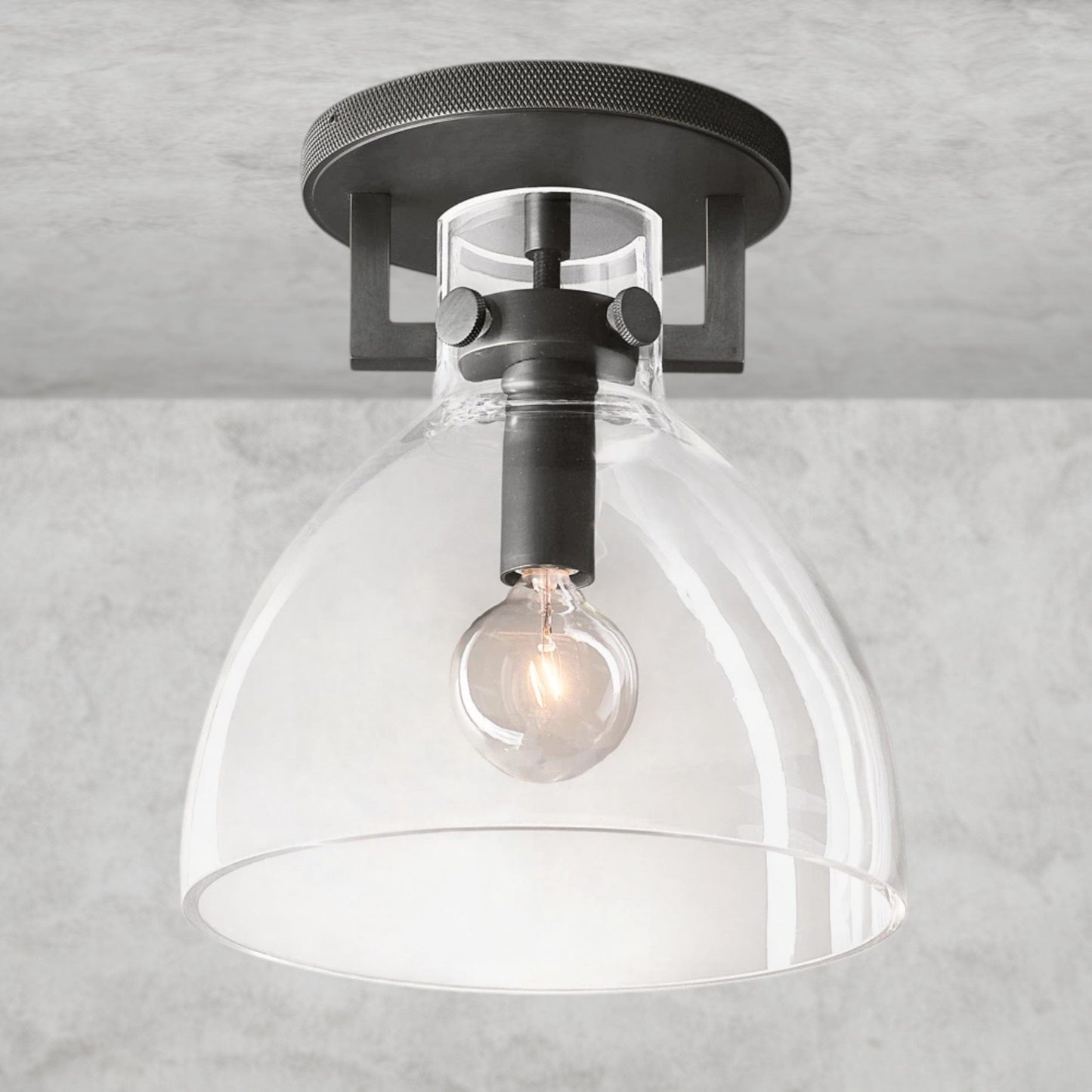 Machinist Glass Cloche Flushmount