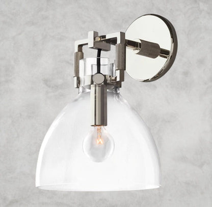 MACHINIST GLASS CLOCHE SCONCE 8", 10"