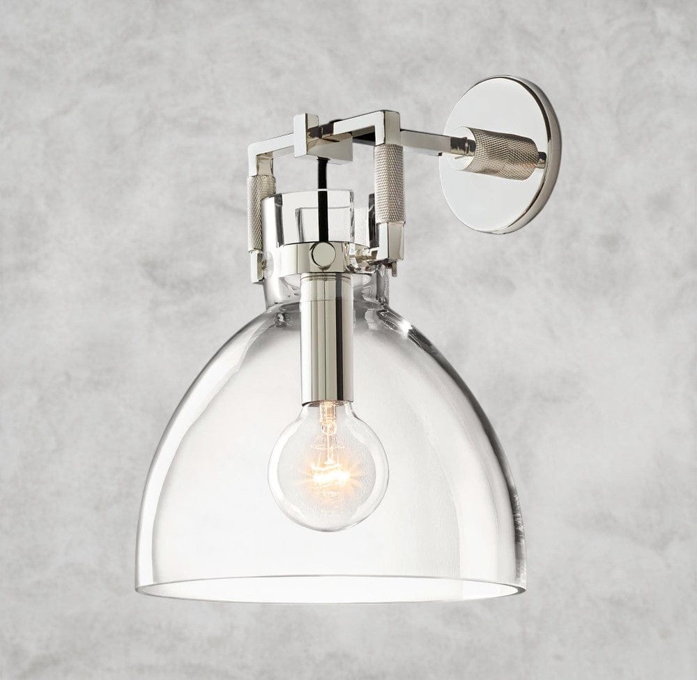 MACHINIST GLASS CLOCHE SCONCE 8", 10"