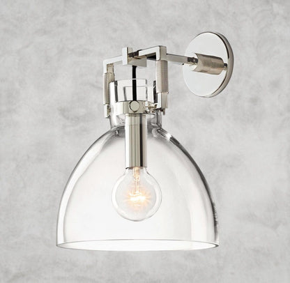 MACHINIST GLASS CLOCHE SCONCE 8", 10"