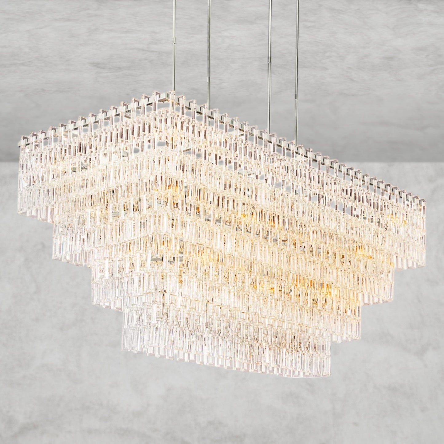 Mariganan Tiered Rectangular Chandelier 60" 72"