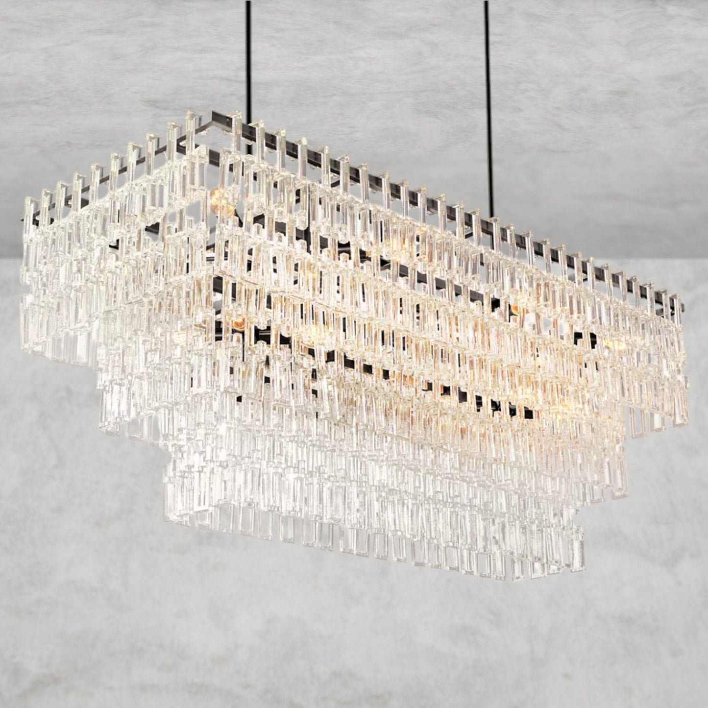 Mariganan Tiered Rectangular Chandelier 60" 72"