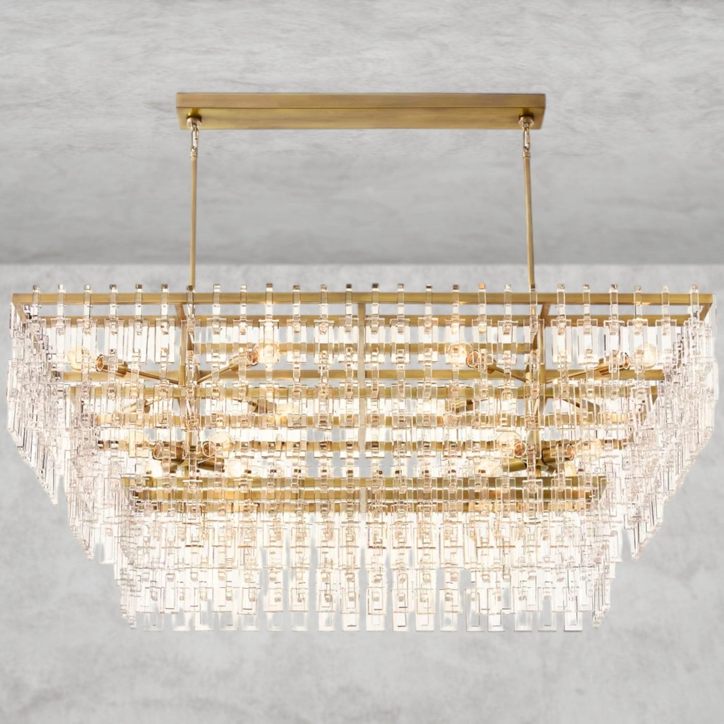 Mariganan Tiered Rectangular Chandelier 60" 72"