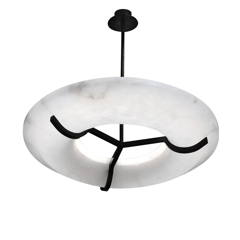 Maxine Modern Round Alabaster Dining Room Chandelier