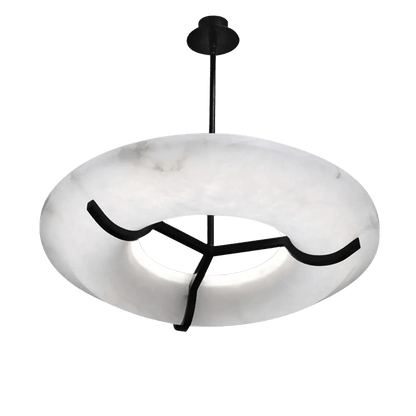 Maxine Modern Round Alabaster Dining Room Chandelier