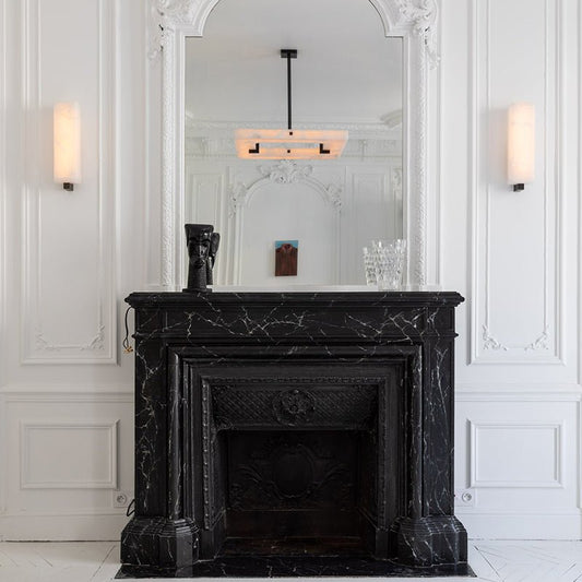 Maxine Modern Square Alabaster Living Room Chandelier