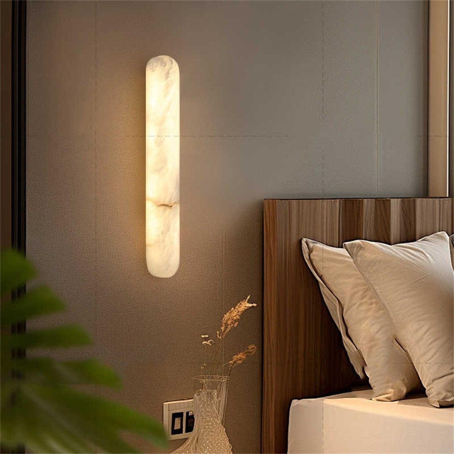 Minimalist Copper and Marble Wall Lamp