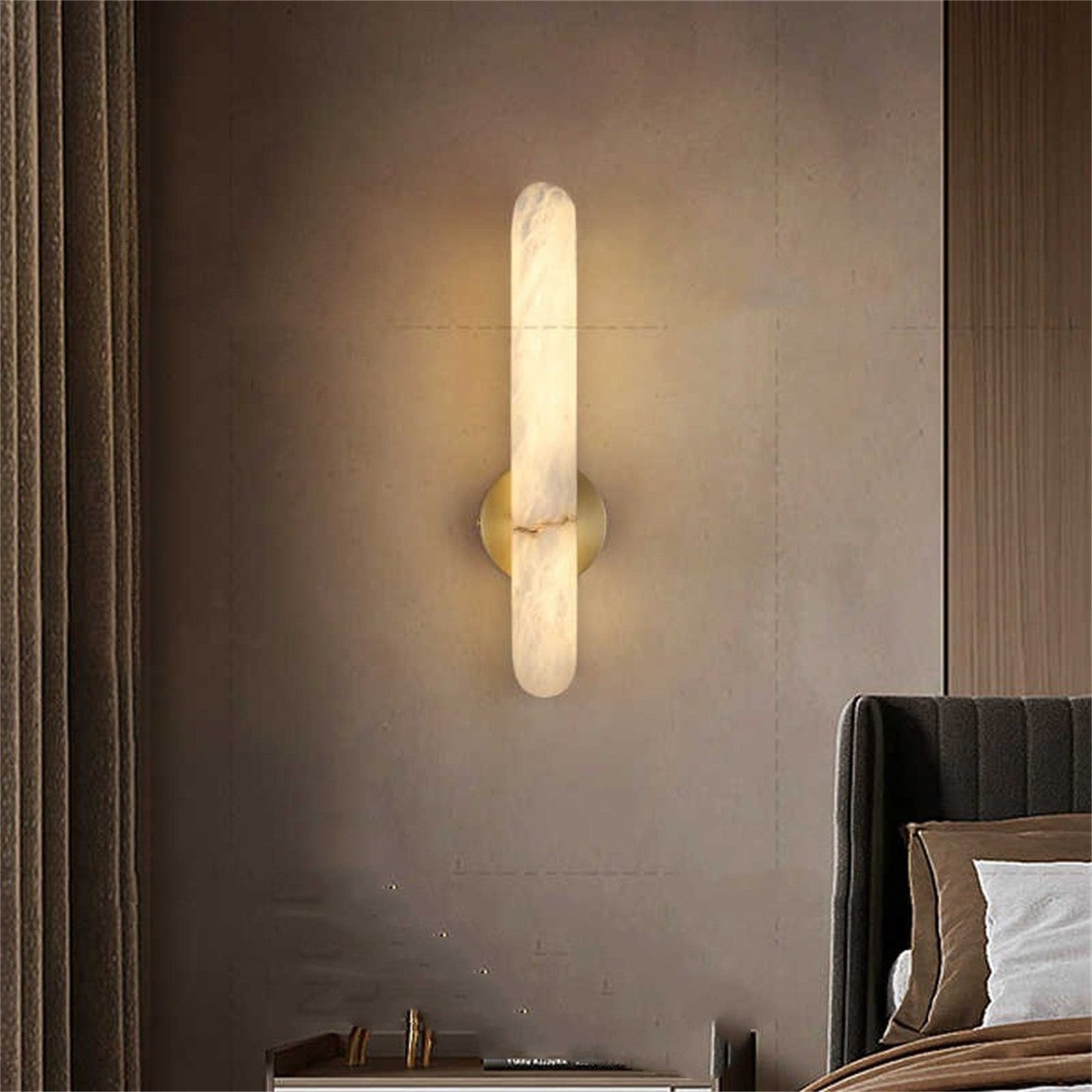 Minimalist Copper and Marble Wall Lamp