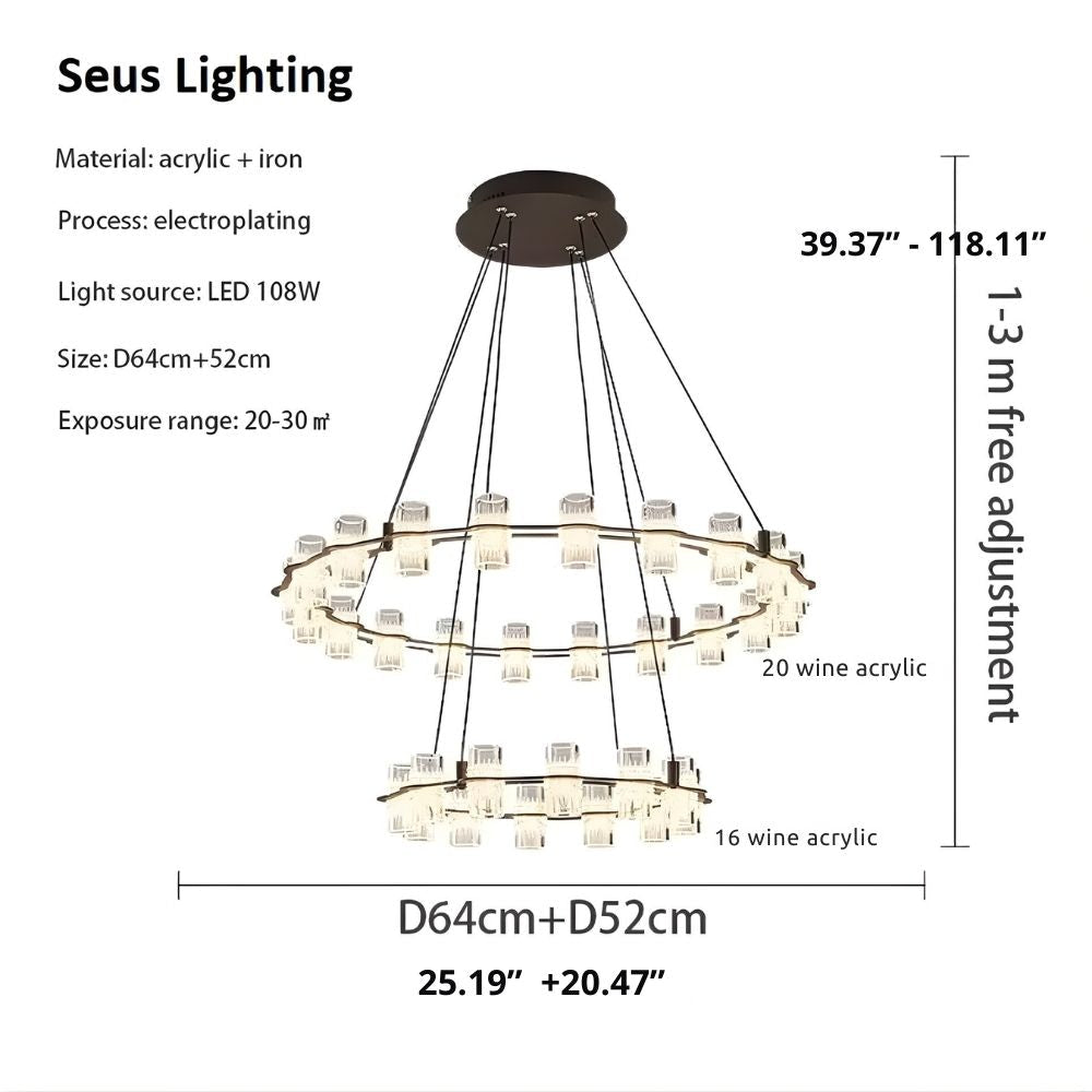 Misty 2-Layer Ring Modern Retro Chandelier
