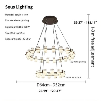 Misty 2-Layer Ring Modern Retro Chandelier