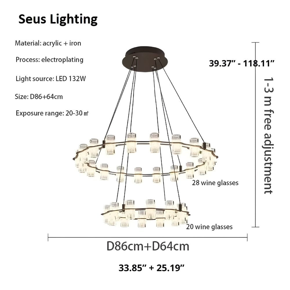 Misty 2-Layer Ring Modern Retro Chandelier