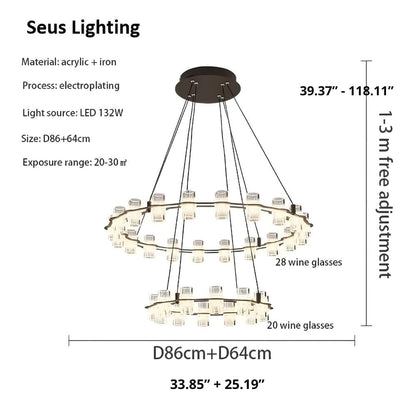 Misty 2-Layer Ring Modern Retro Chandelier